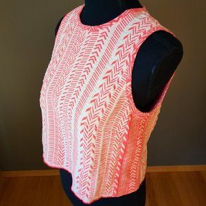 [SOLD] Bodybag By Jude Cropped Sleeveless Zip Back Woven Aztec Festival Top